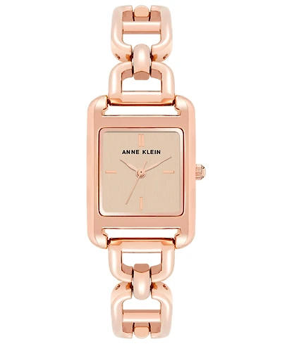 Anne Klein Women's Rose Gold-Tone Alloy Open Link Bracelet Watch, 33mm