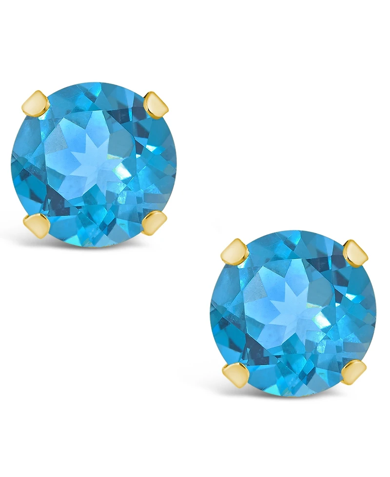 Macy's Gemstone Stud Earrings 10k Yellow Gold