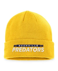 Men's Fanatics Gold Nashville Predators Authentic Pro Rink Cuffed Knit Hat