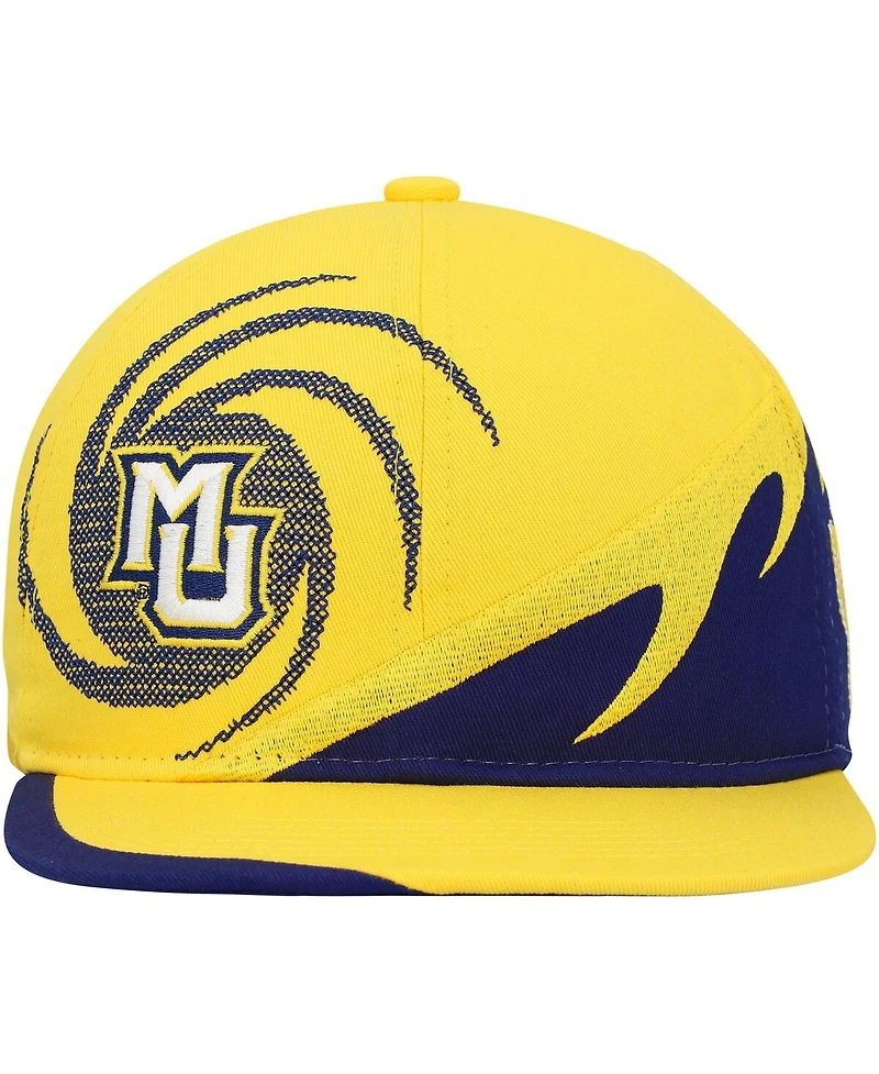 Big Boys Mitchell & Ness Gold and Blue Marquette Golden Eagles Spiral Snapback Hat