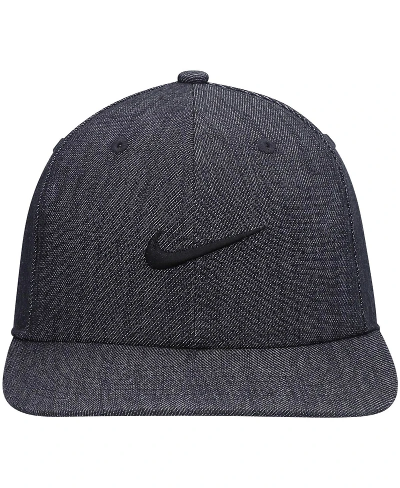 Men's Nike Skateboard Heathered Black Faux Denim Snapback Hat