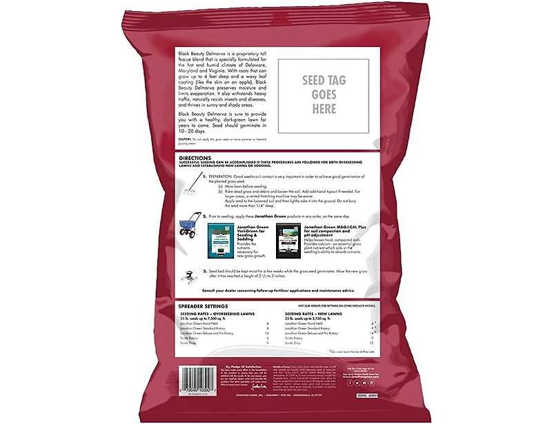 Jonathan Green Black Beauty Delmarva Mix Grass Seed, 25 Lb