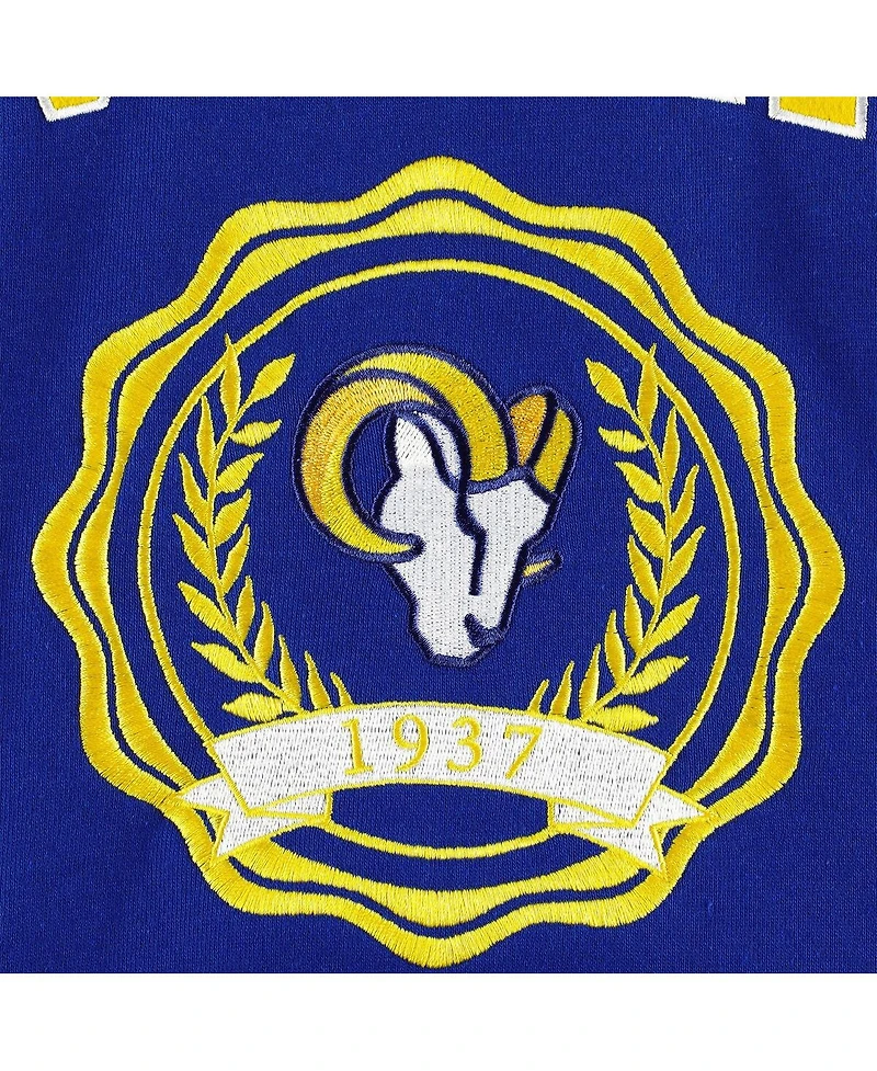 Women's Tommy Hilfiger Royal Los Angeles Rams Becca Drop Shoulder Pullover Hoodie