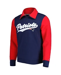 Men's Tommy Hilfiger Navy, Red New England Patriots Aiden Quarter-Zip Top