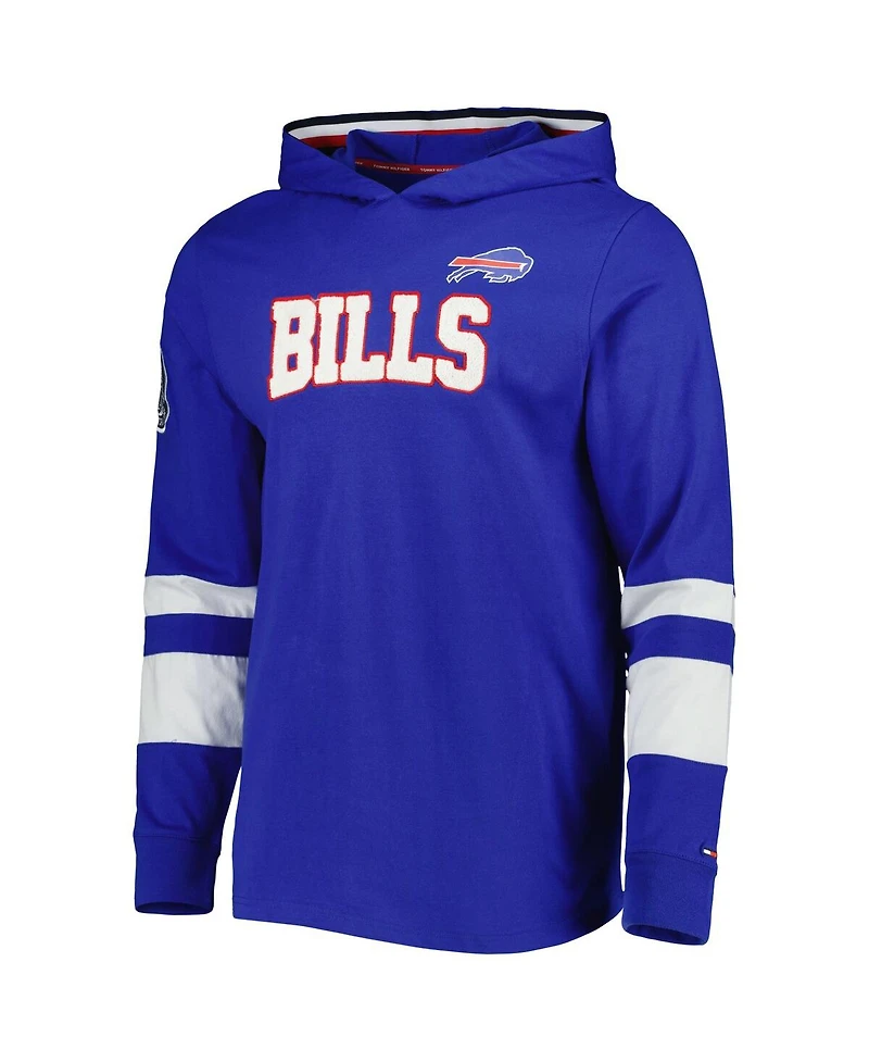 Men's Tommy Hilfiger Royal, White Buffalo Bills Alex Long Sleeve Hoodie T-shirt