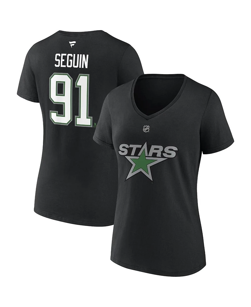 Women's Fanatics Tyler Seguin Black Dallas Stars Special Edition 2.0 Name and Number V-Neck T-shirt
