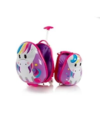 Heys Travel Tots 2 Piece Unicorn Lightweight Kids Luggage and Backpack Set