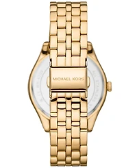 Michael Kors Women's Harlowe Three-Hand Gold-Tone Stainless Steel Bracelet Watch, 38mm