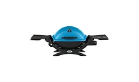 Weber Q 1200 Liquid Propane Grill (Blue) With Adapter Hose And Cover