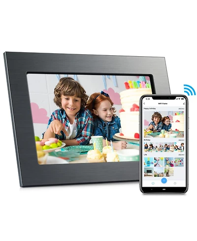 Eco4Life 10.1" WiFi Digital Photo Frame with Photos/Videos sharing – Elegant Metal Frame