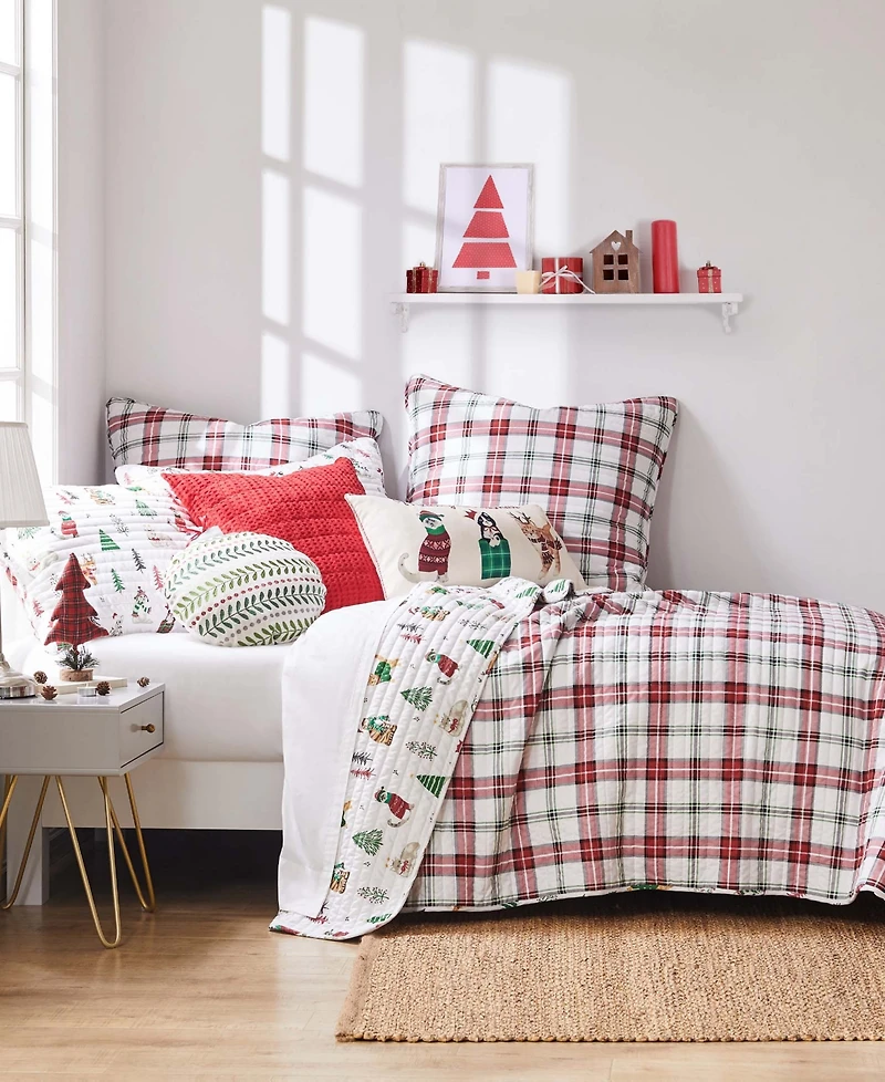 Levtex Meowy Christmas Reversible 3-Pc. Quilt Set