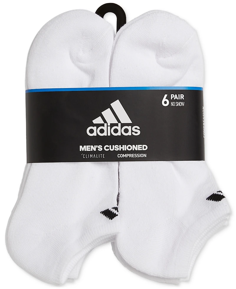 adidas Men's Cushioned Athletic 6-Pack No Show Socks