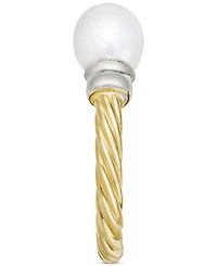 Cultured Freshwater Pearl (7mm) Ring in 14k Two-Tone Gold-Plated Sterling Silver