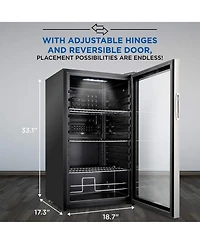 Ivation 126 Can Small Refrigerator & Beverage Cooler, Stainless Steel