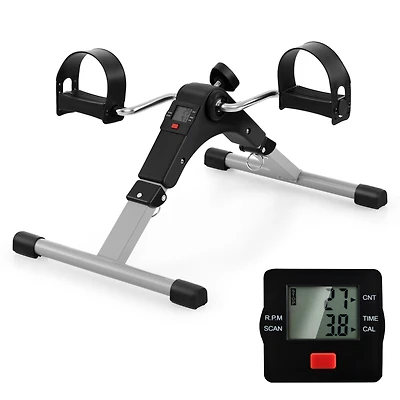 Under Desk Exercise Bike Pedal Exerciser with Lcd Display for Legs & Arms Workout Pink