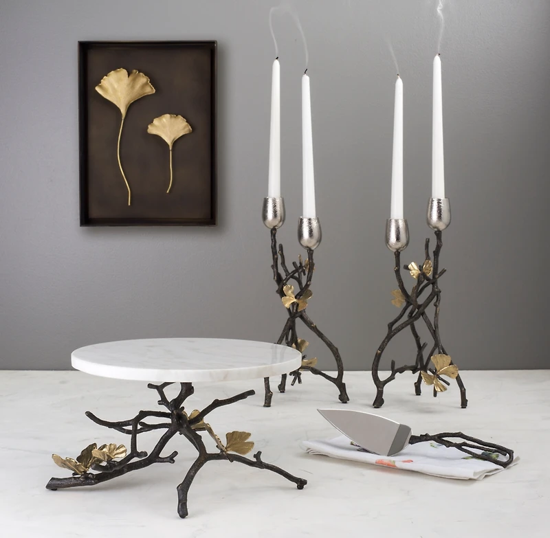 Michael Aram Butterfly Gingko 2-Pc. Candle Holder Set