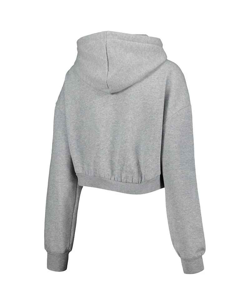 Women's The Wild Collective Gray Pittsburgh Steelers Cropped Pullover Hoodie