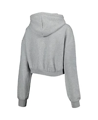 Women's The Wild Collective Gray Pittsburgh Steelers Cropped Pullover Hoodie