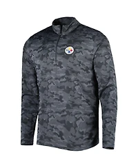 Men's Antigua Black Pittsburgh Steelers Brigade Quarter-Zip Sweatshirt