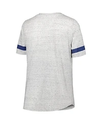 Women's Heather Gray Los Angeles Chargers Plus Lace-Up V-Neck T-shirt