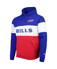 Men's New Era Red Buffalo Bills Colorblock Current Pullover Hoodie