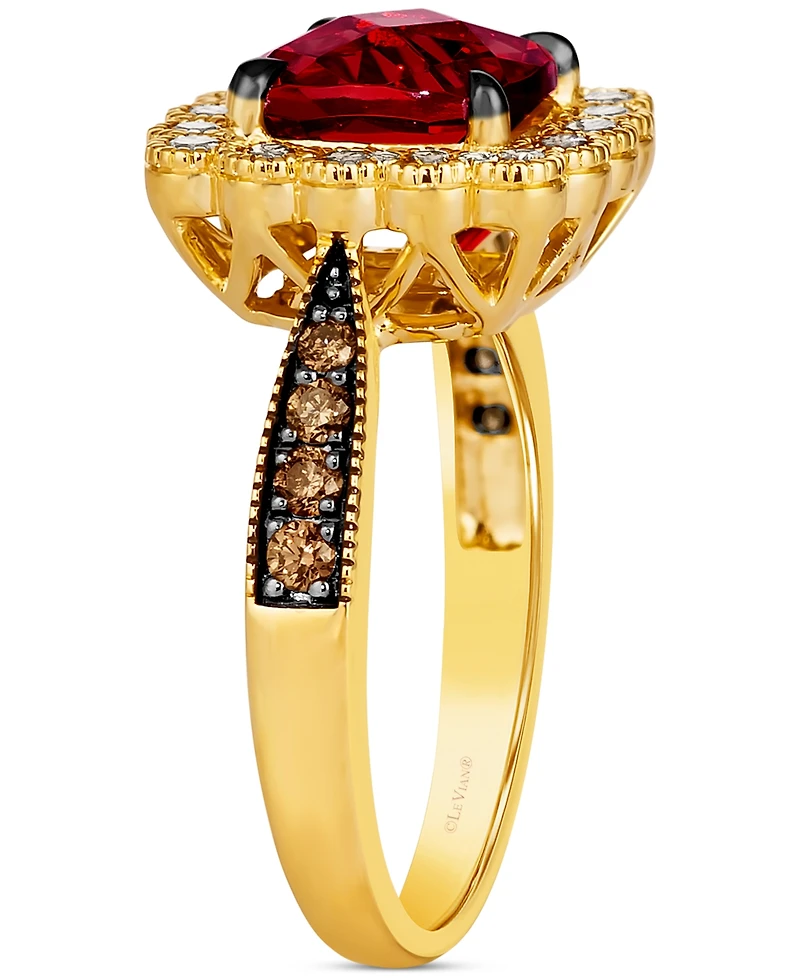 Le Vian Pomegranate Garnet (2-3/4 ct. t.w.) & Diamond (1/2 ct. t.w.) Halo Ring in 14k Gold
