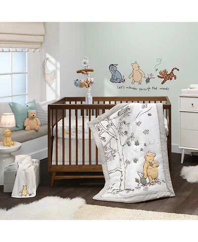 Lambs & Ivy Baby Disney Storytime Pooh 3-Piece Nursery Crib Bedding Set