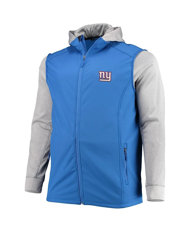 Men's Dunbrooke Royal, Gray New York Giants Big and Tall Alpha Full-Zip Hoodie Jacket