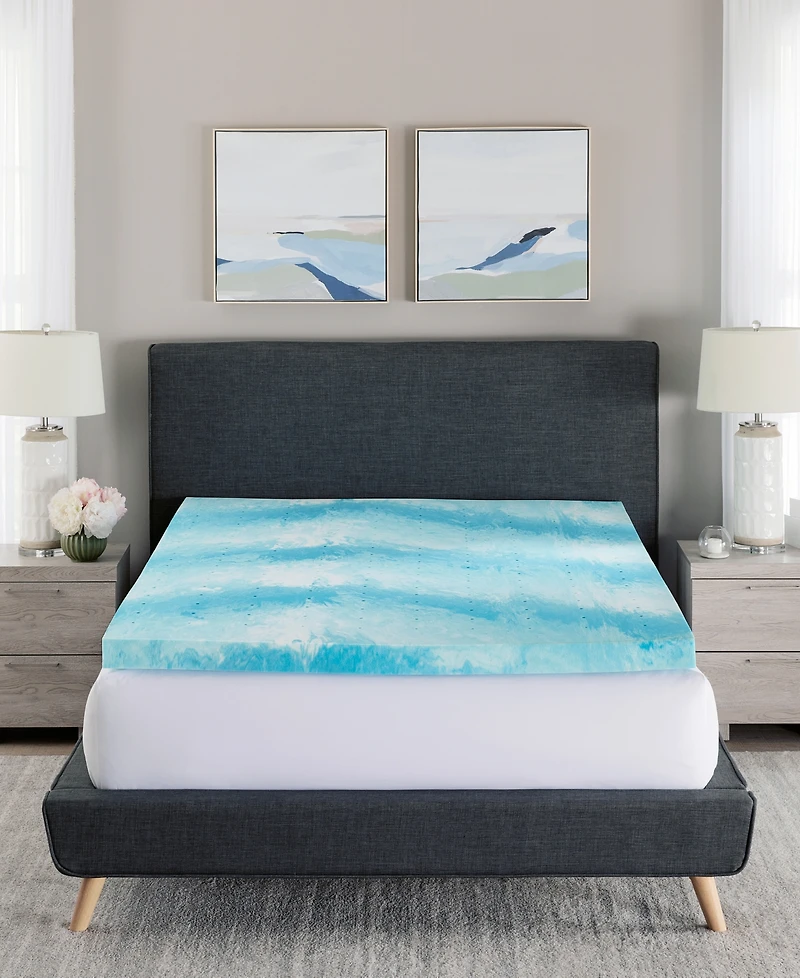 Closeout! ProSleep Cooling Gel Swirl 3" Memory Foam Mattress Topper
