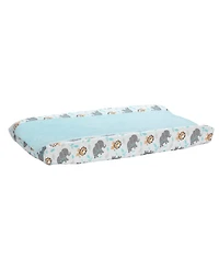 Bedtime Originals Jungle Fun Blue Coral Fleece Changing Pad Cover - Elephant/Lion