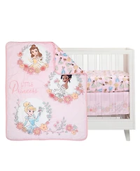 Lambs & Ivy Disney Princesses 3-Piece Nursery Baby Crib Bedding Set - Pink