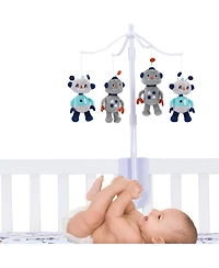 Bedtime Originals Robbie Robot Musical Baby Crib Mobile Soother Toy - Gray