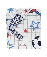 Lambs & Ivy Baby Sports 100% Cotton Fitted Crib Sheet - Football/Basketball