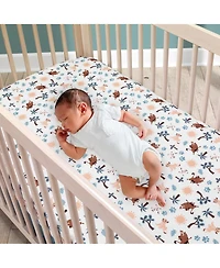 Lambs & Ivy Disney Baby Lion King Adventure White Baby Fitted Crib Sheet by