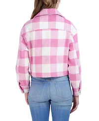 Sebby Juniors' Cropped Buffalo Plaid Shacket