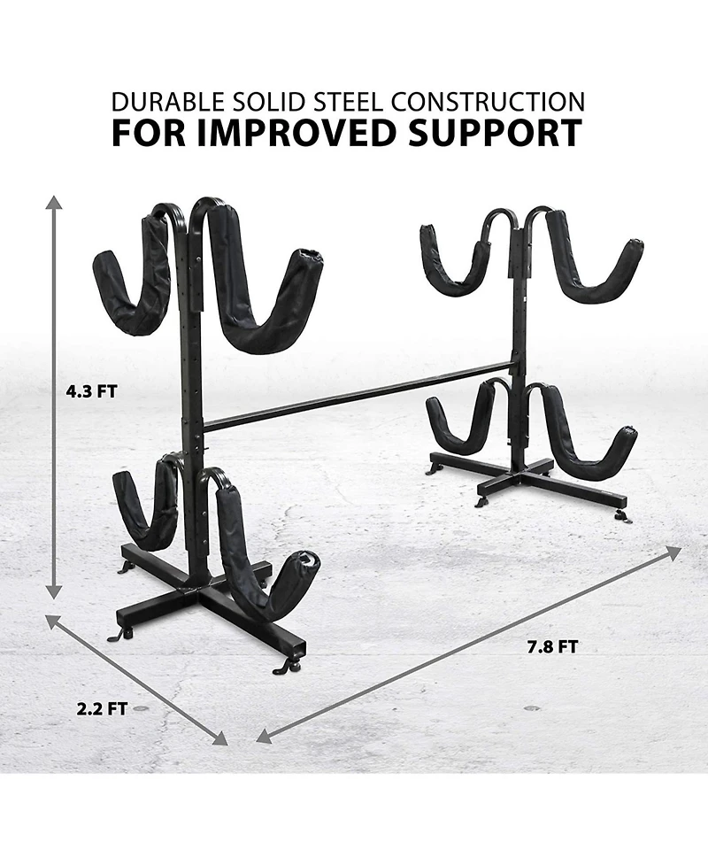 Raxgo Kayak Storage Rack, Freestanding Kayak Rack, Storage for 4 Kayak