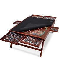 Jumbl 1500pc Puzzle Board 23”x31” Wooden Puzzle Table w/Legs & Mat