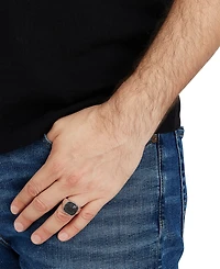 Men's Lab Created Black Spinel (1-1/2 ct.tw.) Band Ring in Sterling Silver
