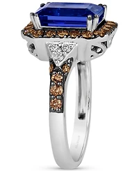 Le Vian Couture Blueberry Tanzanite (3 ct. t.w.), Chocolate Diamonds (5/8 ct. t.w.) & Nude Diamonds (1/10 ct. t.w.) Square Halo Ring in Platinum