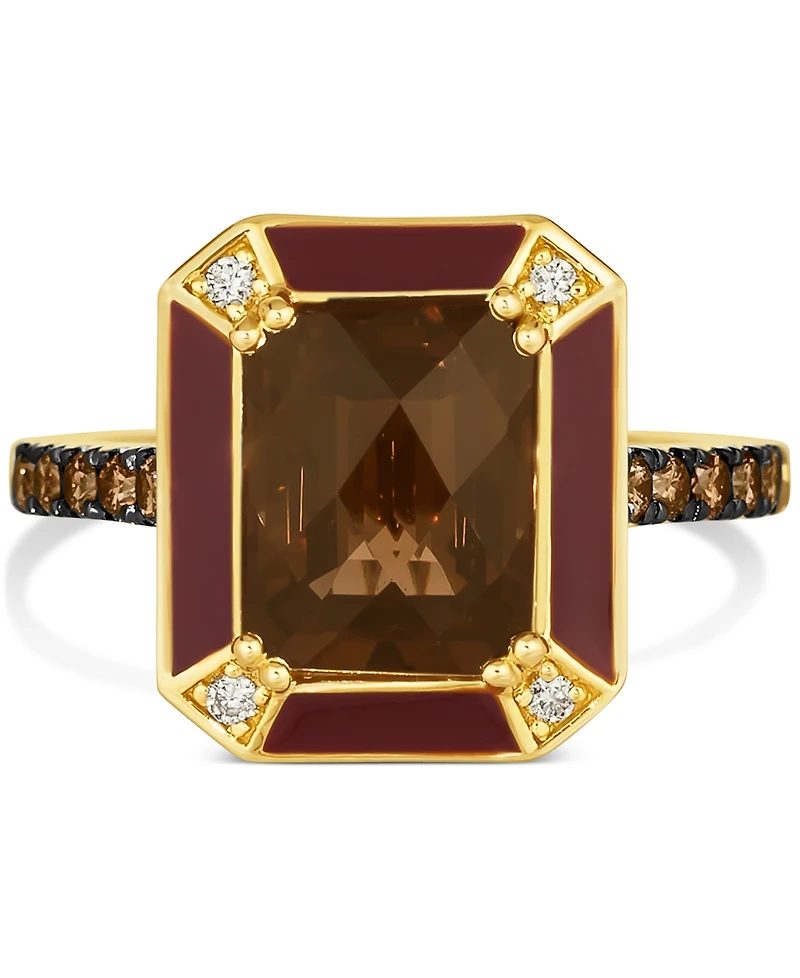 Le Vian Chocolate Quartz (3 ct. t.w.), Chocolate Diamonds (1/4 ct. t.w.) & Nude Diamonds (1/20 ct. t.w.) Statement Ring in 14k Gold