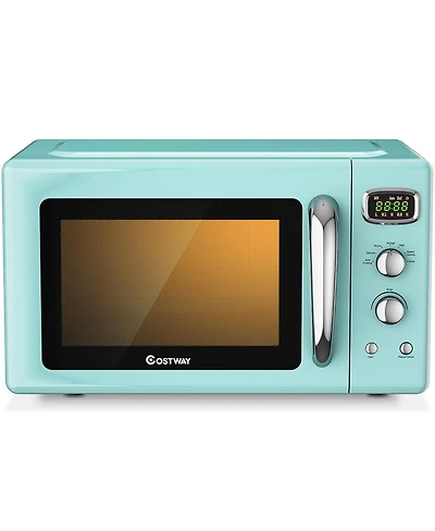 0.9Cu.ft. Retro Countertop Compact Microwave Oven 900W