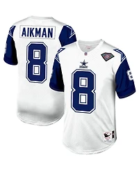 Men's Mitchell & Ness Troy Aikman White and Navy Dallas Cowboys 1994 Authentic Retired Player Jersey