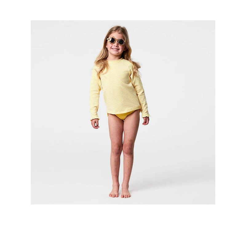 Snapper Rock Big Girls Toddler|Child Marigold Stripe Ls Rash Top