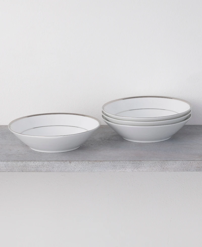 Noritake Regina Platinum Set of 4 Soup Bowls, Service For 4