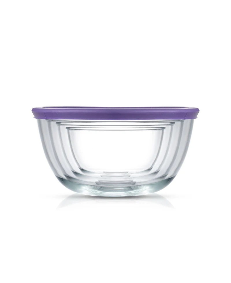 JoyJolt Joyful 4 Piece Glass Mixing Bowls with Lids Set