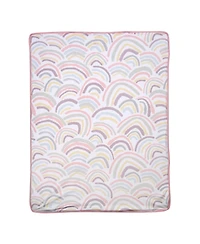Lambs & Ivy Signature Rainbow Minky/Faux Shearling Soft Fleece Baby Blanket