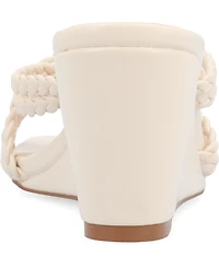 Journee Collection Women's Baylen Strappy Braided Wedge Sandals
