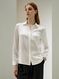Lilysilk Women's Basic Concealed Placket Silk Shirt