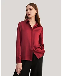 Lilysilk Women's Basic Concealed Placket Silk Shirt