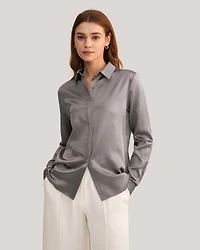 Lilysilk Women's Basic Concealed Placket Silk Shirt